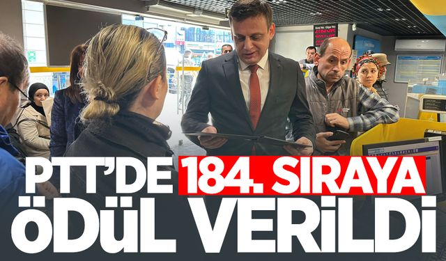 PTT’de 184. sıraya ödül verildi