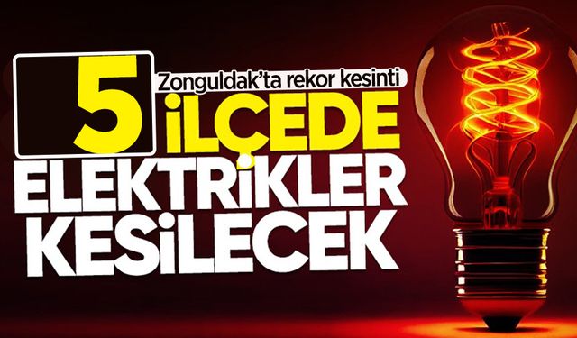 Zonguldak'ta rekor kesinti: 5 ilçede elektrikler kesilecek!