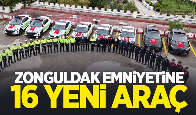 Zonguldak Emniyetine 16 yeni araç