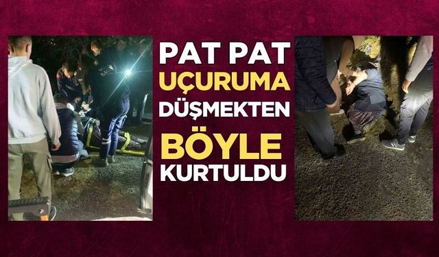 Hafriyat patpatın uçuruma düşmesini önledi