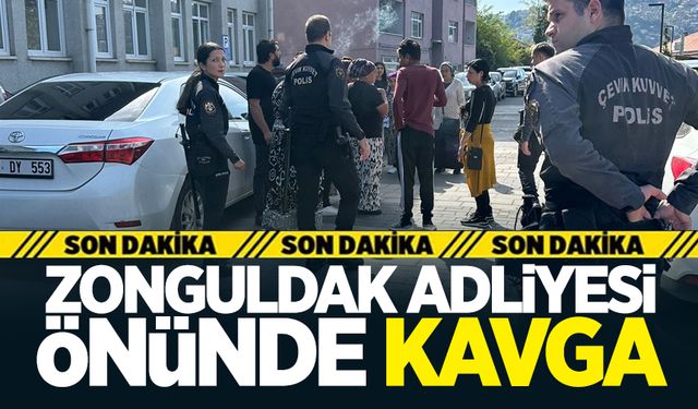 Zonguldak Adliyesi önünde kavga