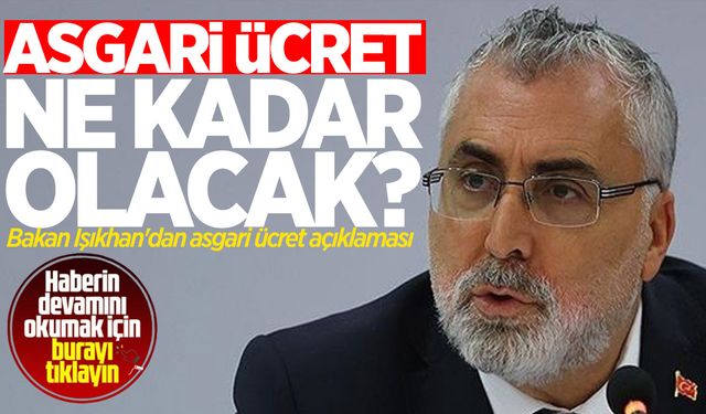 Asgari ücret ne kadar olacak? Bakan Işıkhan'dan asgari ücret açıklaması