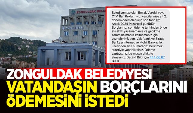 Belediye duyuru mesajı yolladı! "Borçlarınızı Ödeyin"