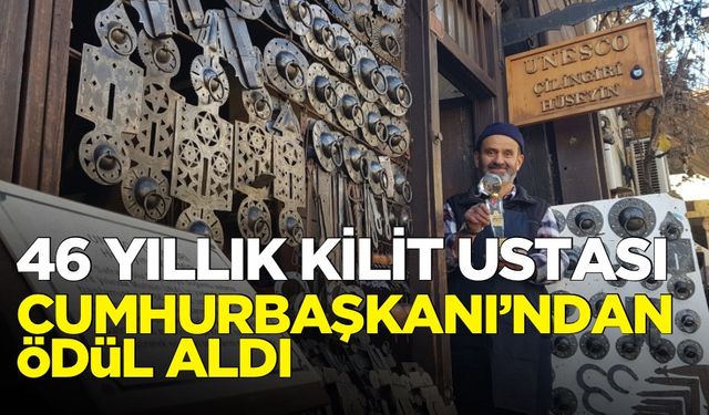 Ödülünü Cumhurbaşkanı Erdooğan'ın elinden alan UNESCO tescilli kilit ustası Özdemir: “Bu duygu tarif edilemez”