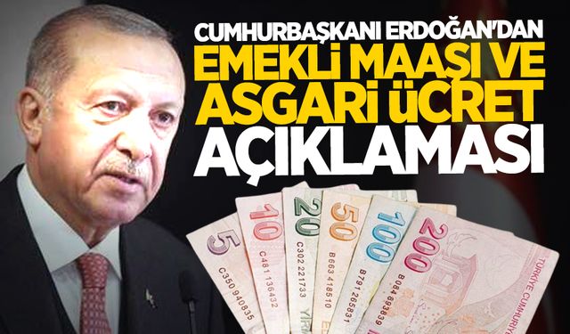 Cumhurbaşkanı Erdoğan'dan emekli maaşı ve asgari ücret açıklaması