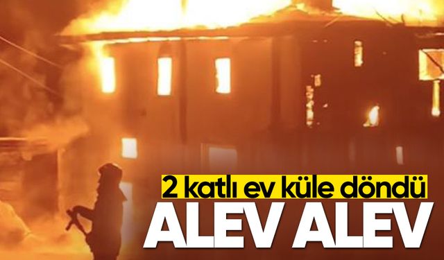 Alev alev yanan ev küle döndü