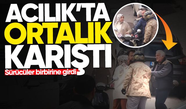 Acılık'ta ortalık karıştı: Sürücüler birbirine girdi, trafik durdu!