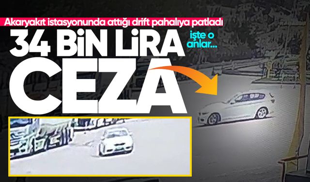 Akaryakıt istasyonunda attığı drift pahalıya patladı
