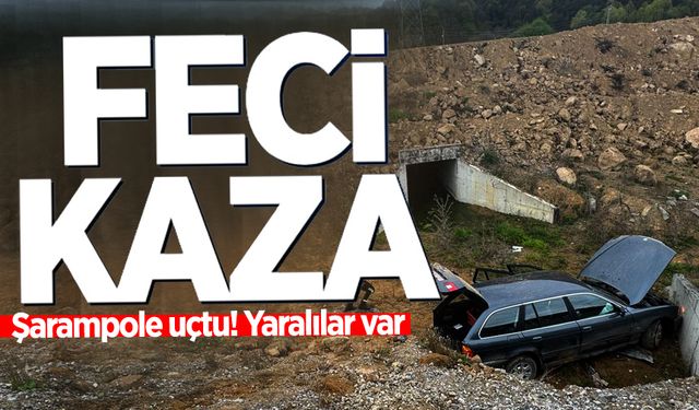 Filyos yolunda feci kaza: Şarampole uçtu! Yaralılar var...