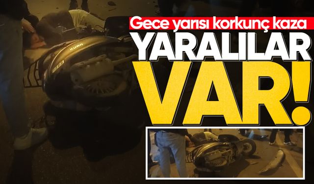 Otomobil ile motosiklet çarpıştı: Yaralılar var!
