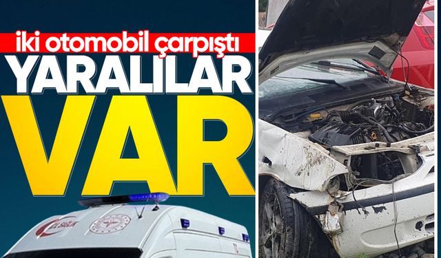 İki otomobil çarpıştı: 2 yaralı