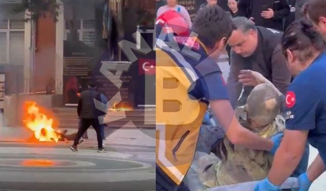 Devrek’te şok olay: Meydanda benzin dökerek kendini yaktı!