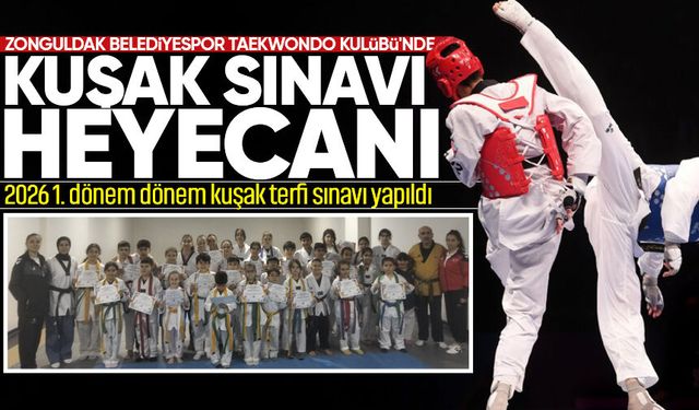 Zonguldak Belediyespor Taekwondo Kulübü'nde kuşak sınavı heyecanı