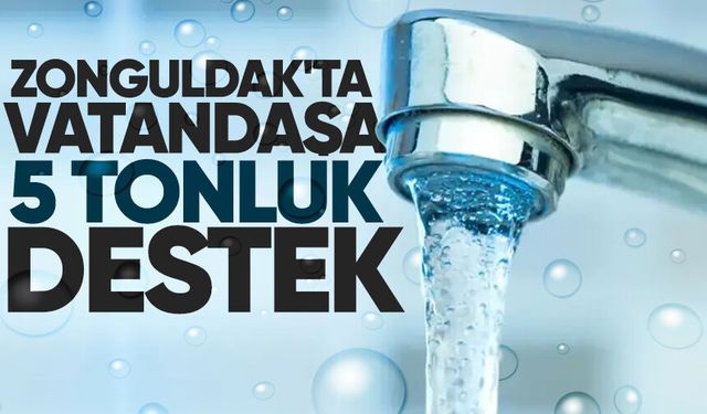 Zonguldak'ta vatandaşa 5 tonluk su desteği