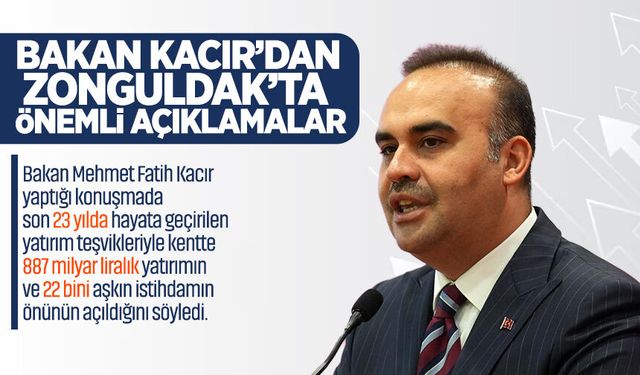 Bakan Mehmet Fatih Kacır'dan Zonguldak'ta önemli açıklamalar