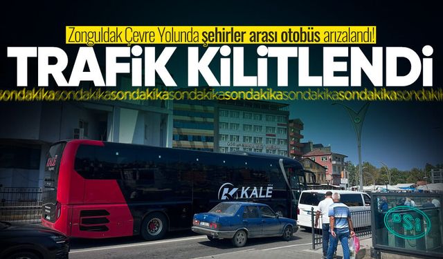 Zonguldak Çevre Yolunda şehirler arası otobüs arızalandı