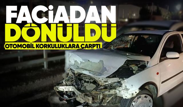 Otomobil köprü korkuluklarına çarptı: 2 kişi yaralandı