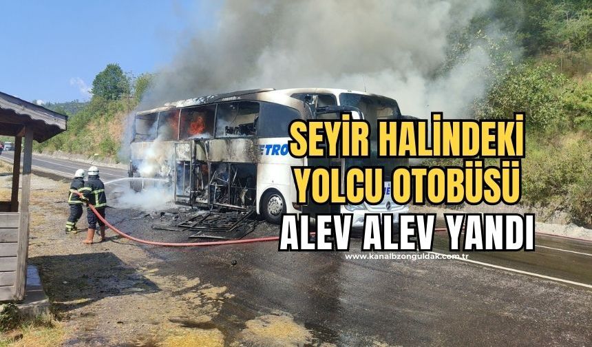 Metro Turizm'in Mercedes marka otobüsü alev alev yandı