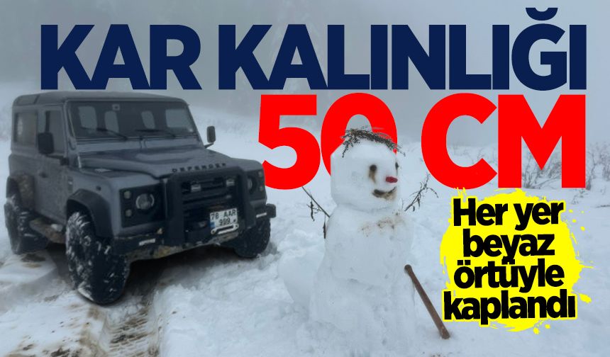 Kar kalınlığı 50 santimetreyi buldu