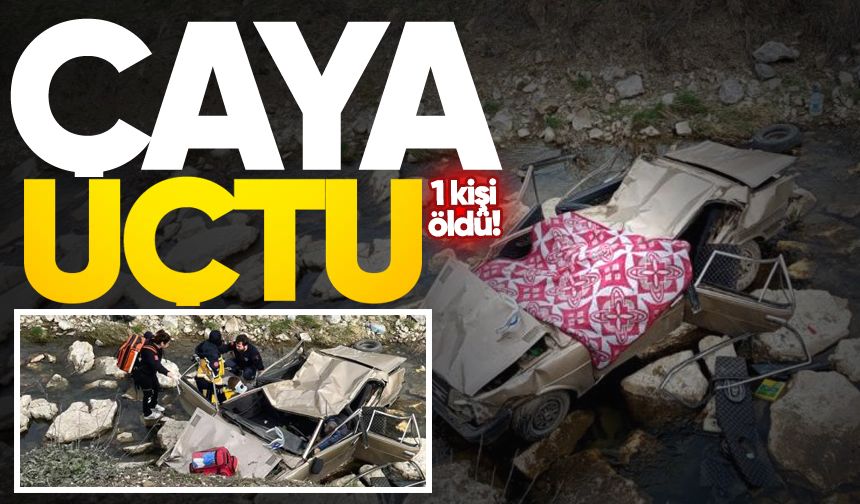 Tofaş otomobil çaya uçtu: 1 ölü, 1 yaralı