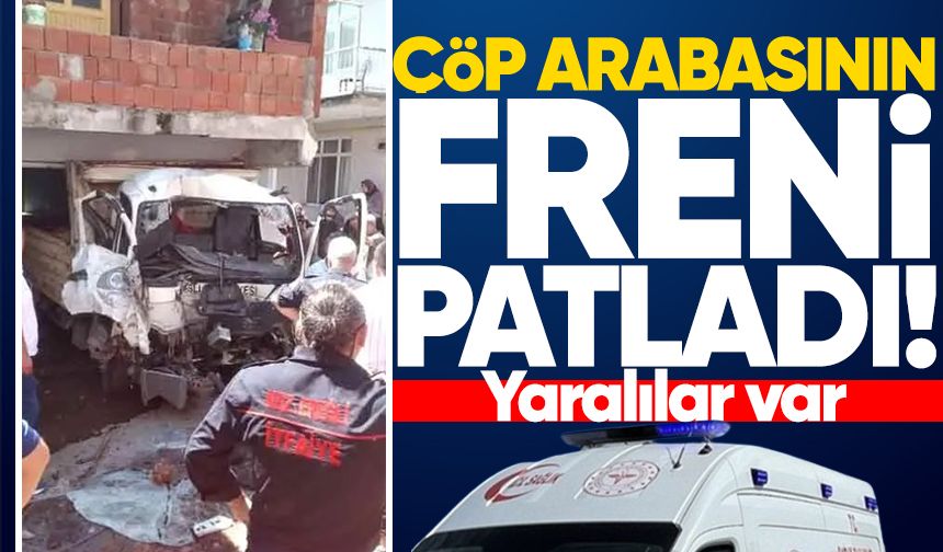Belediyeye ait çöp kamyonunun freni patladı: Yaralılar var!