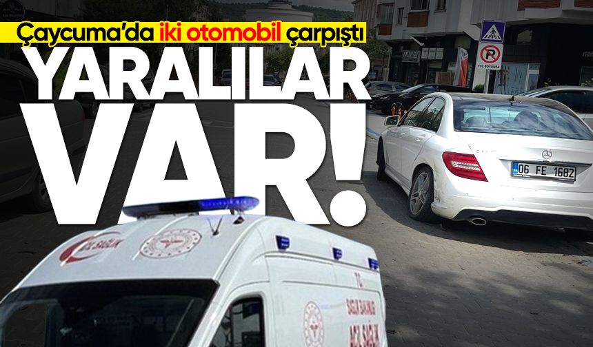 Çaycuma’da iki otomobil çarpıştı: Yaralılar var!
