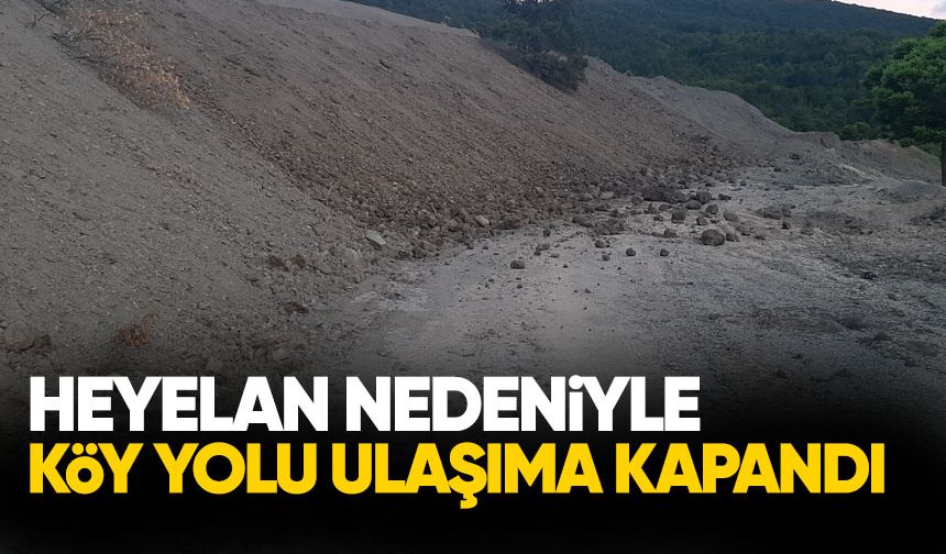 Heyelan nedeniyle köy yolu ulaşıma kapandı