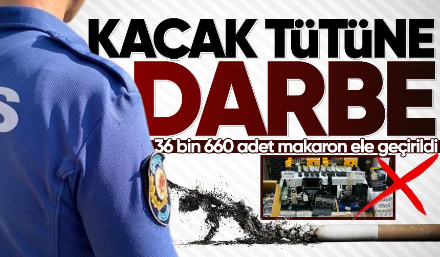 Kaçak tütün operasyonunda 36 bin 660 adet makaron ele geçirildi