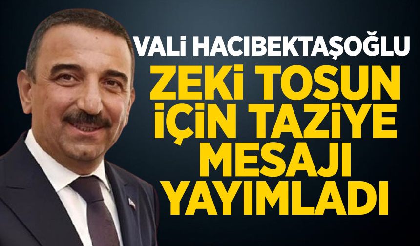 Vali Hacıbektaşoğlu'ndan taziye mesajı