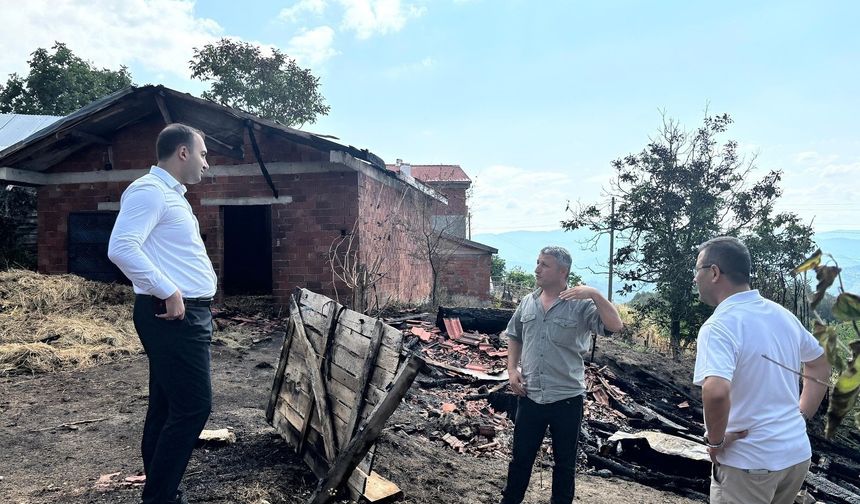 Ulus Kaymakamı Kadiroğlu, yangın bölgesinde incelemelerde bulundu