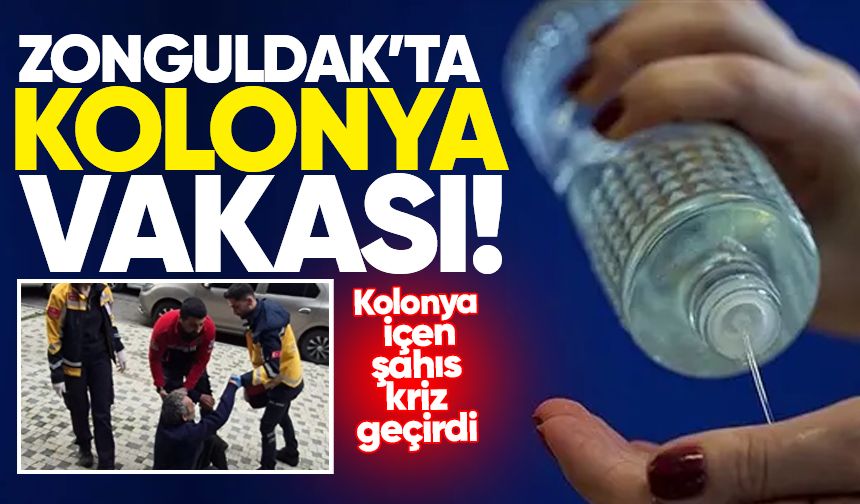 Elmas Park AVM önünde kolonya içen şahıs hastaneye kaldırıldı