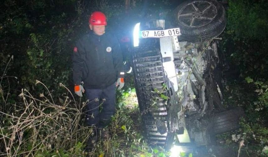 Ereğli’de otomobil şarampole uçtu: Sürücüde 191 promil alkol çıktı