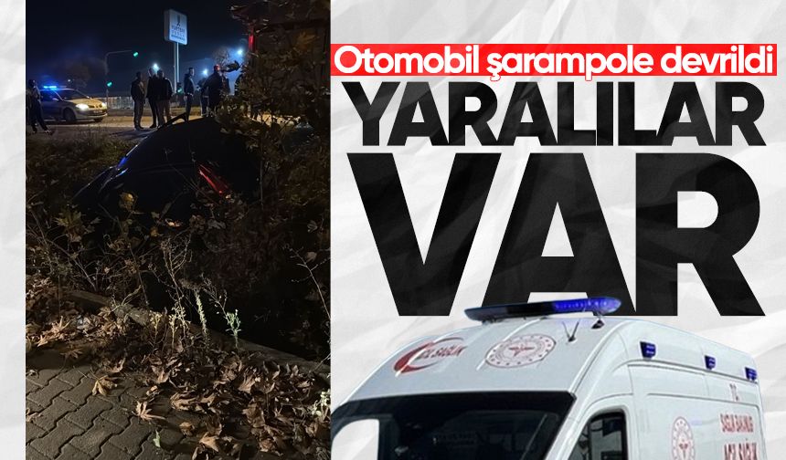Otomobil şarampole devrildi; 2 yaralı