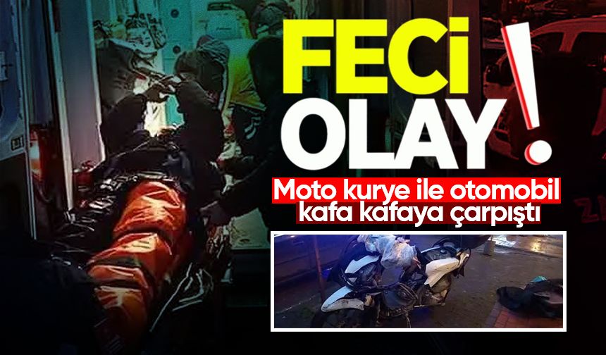 Çaycuma'da feci kaza: Moto kurye ile otomobil kafa kafaya çarpıştı
