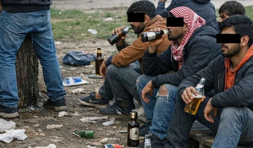 Alkol tüketiyorlar... Yabancı uyruklu işçilere tepki!