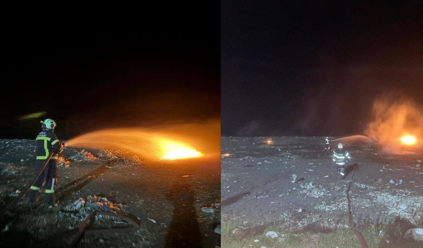 Kozlu sahilinde atık yangınına ekipler müdahale etti