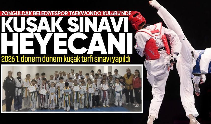Zonguldak Belediyespor Taekwondo Kulübü'nde kuşak sınavı heyecanı