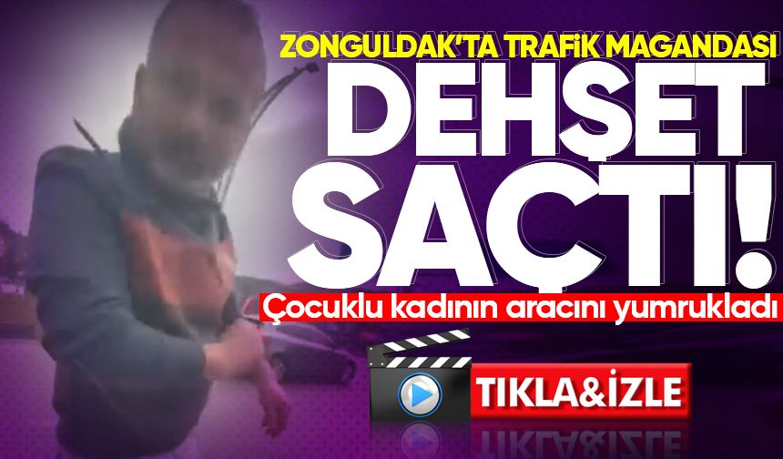 Zonguldak’ta şok olay: Aracından inen sürücü başka bir aracı yumrukladı!