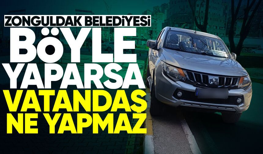 Belediye aracı yaya kaldırımına çekti, vatandaşlar sitem etti!