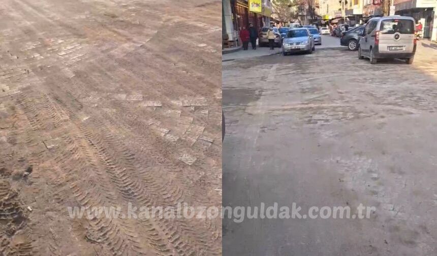 Devrek’te yeni açılan yol bir günde çöktü