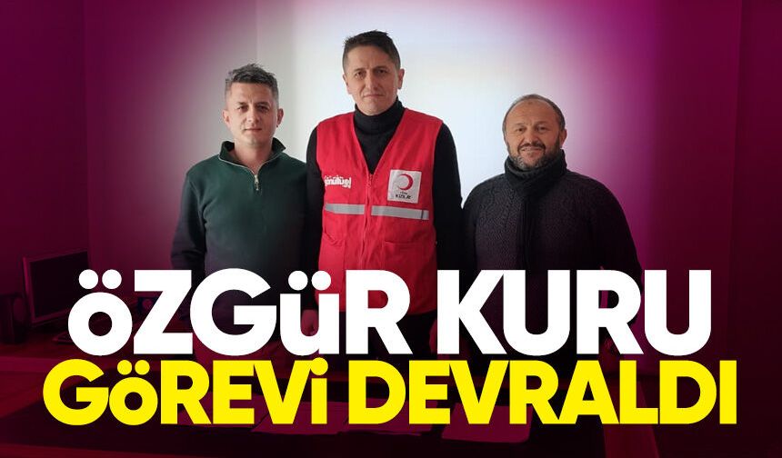 Kızılay Kozlu İlçe Başkanlığına atanan Özgür Kuru görevi devraldı
