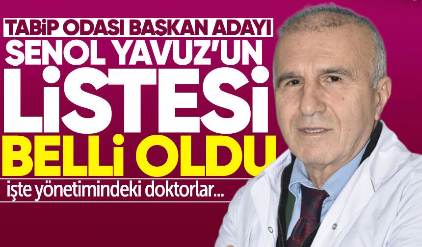 Tabip Odası Başkan adayı Şenol Yavuz listesini açıkladı