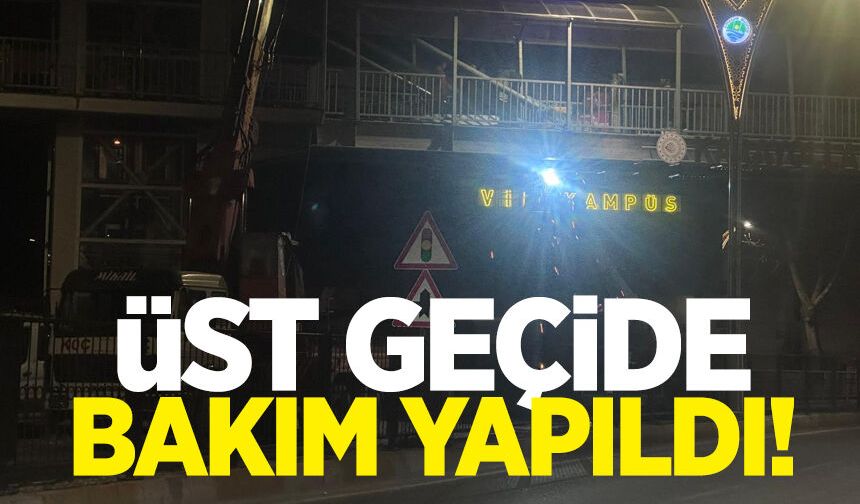 Zonguldak'ta üst geçide bakım yapıldı
