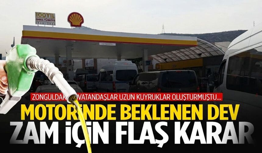 Zonguldak'ta uzun kuyruklar oluşmuştu! Motorin zammı için flaş karar...