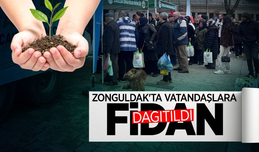 Zonguldak'ta vatandaşlara fidan dağıtıldı