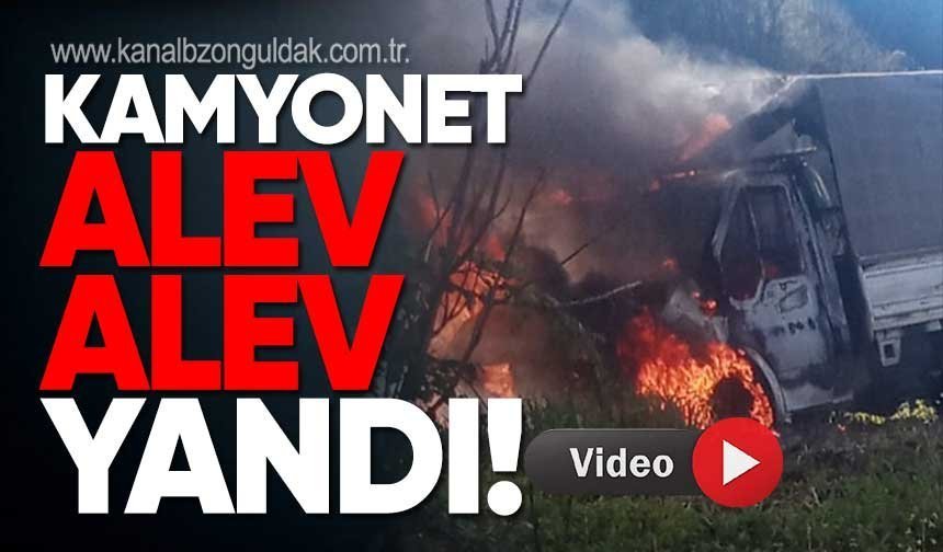 Kamyonet Alev Alev Yandı