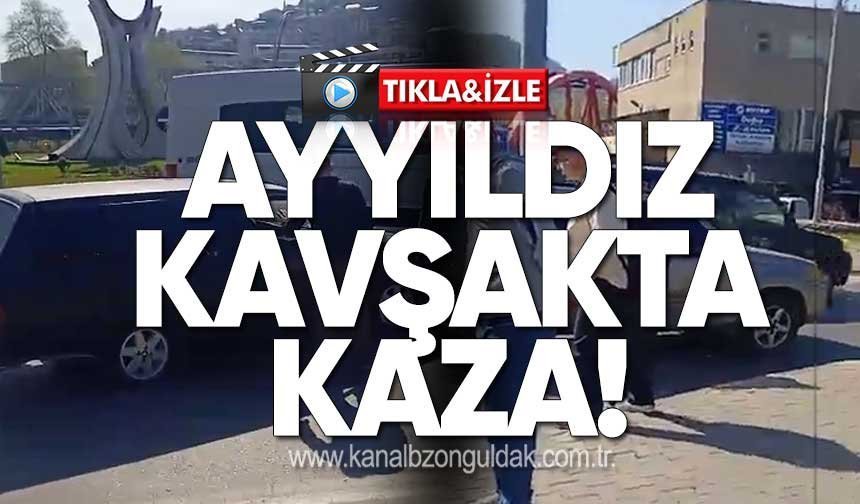 Ayyıldız kavşakta kaza!