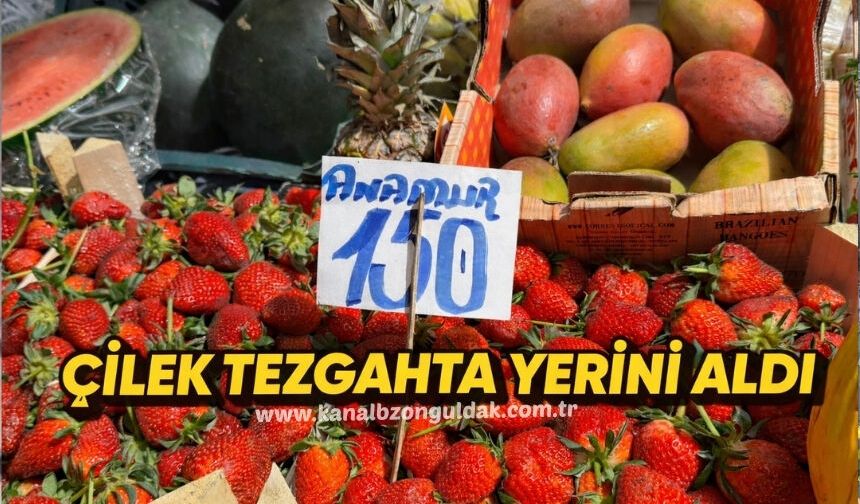 Zonguldak’ta yazın habercisi çilek tezgahları süsledi