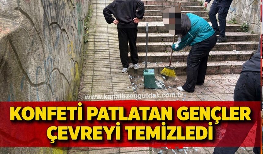Devrek’te doğum günü kutlaması çevreyi kirletti: Gençlere temizlettirildi