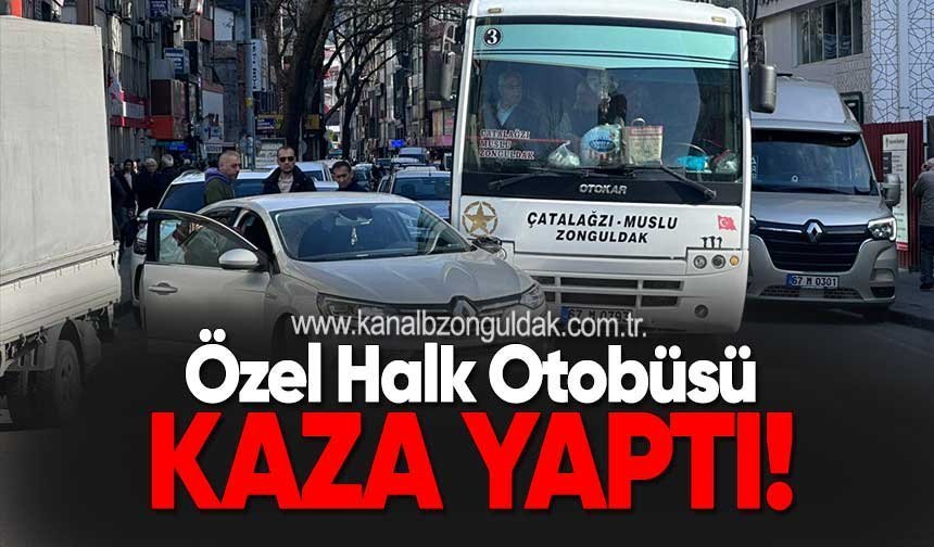 Özel Halk Otobüsü kaza yaptı